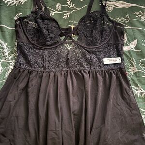Adore Me Black Lace Chemise